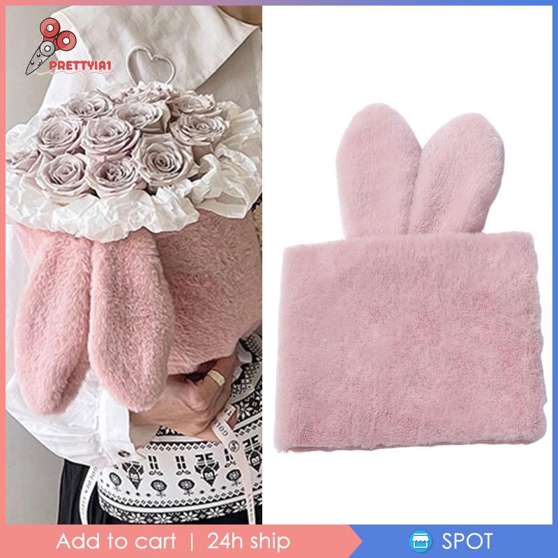 [Prettyia1] Bó Hoa Tai Thỏ Làm Thủ Công Trang Trí Năm Mới DIY