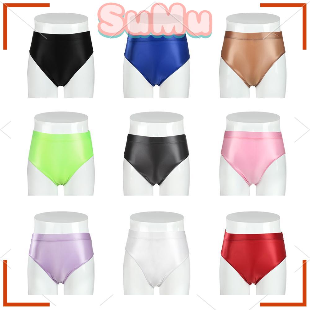 Quần Lót Satin Bóng Lưng Cao Siêu Mỏng Cỡ Lớn Thời Trang Cho Nữ