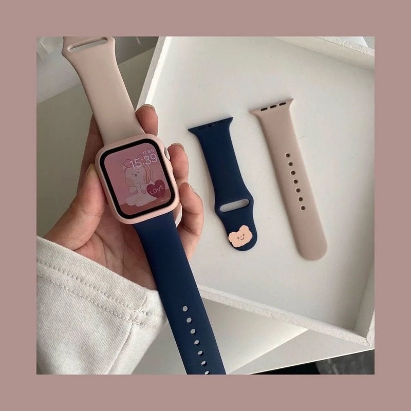 Dây Đeo Đồng Hồ Bằng Cao Su Silicone 49mm 45MM 41MM 40MM 44MM 42MM 38MM 45 41 MM Cho i-watch Series ultra 8 7 6 5 4 3 2