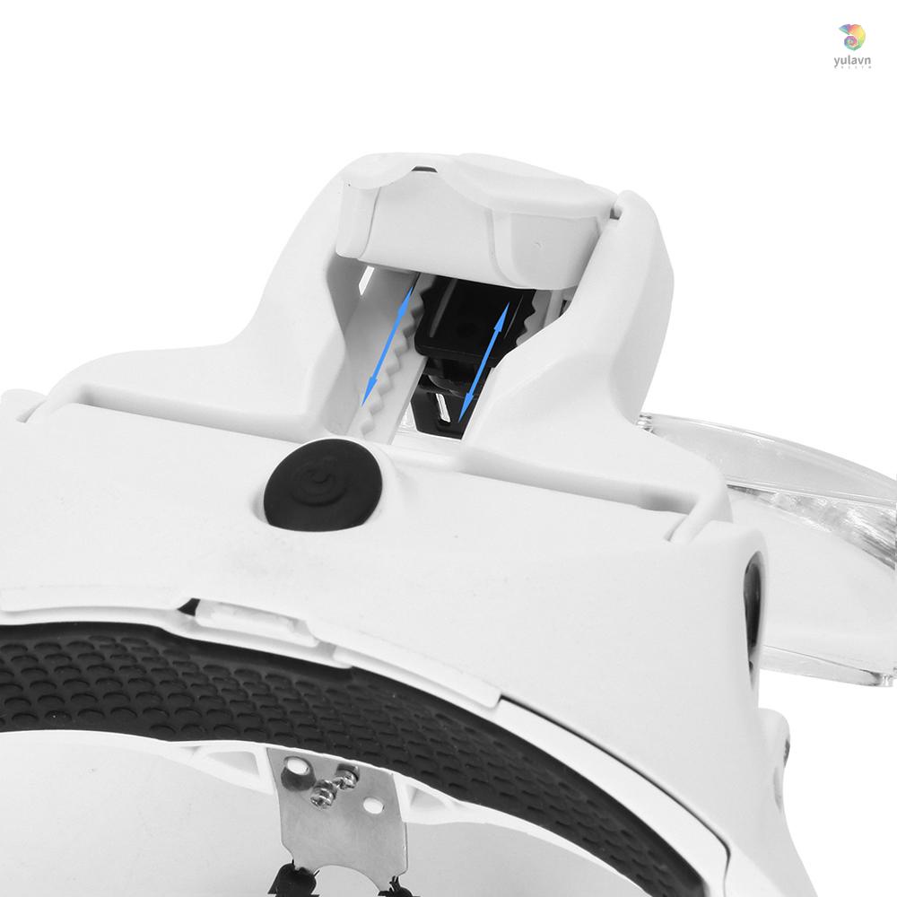 Kính Lúp Đeo Đầu 5 Thấu Kính 1.0X-3.5X Kèm 2 Đèn LED Và Sạc USB Chất Lượng Cao