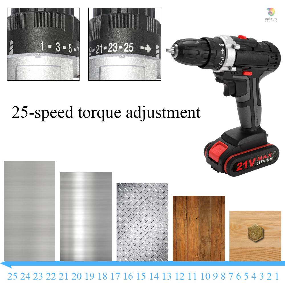 Máy Khoan Điện Cầm Tay Không Dây Công Suất Cao 21V Đa Năng Có Thể Sạc Lại Tiện Dụng DIY