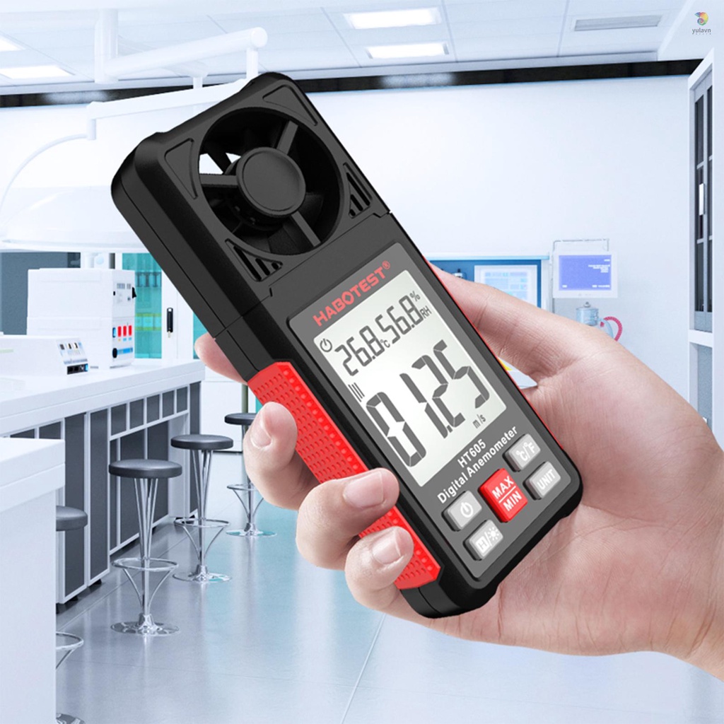 Máy Đo Nhiệt Độ Gió / Độ Ẩm Không Khí HABOTEST HT605 Màn Hình LCD 2.2-inch