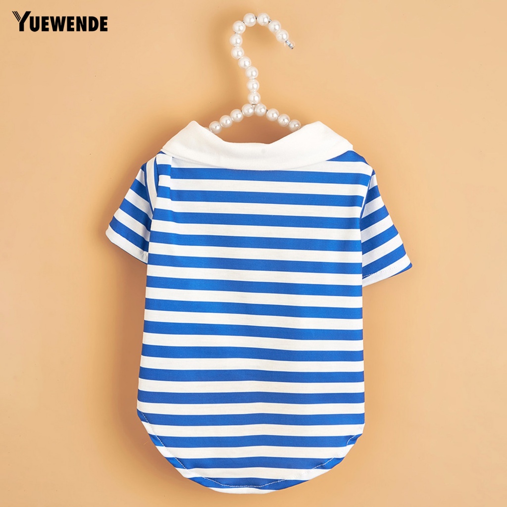 Yue.z Áo Sơ Mi Cổ Thủy Thủ Kẻ Sọc Thoáng Khí Thời Trang Mùa Hè Cho Thú Cưng