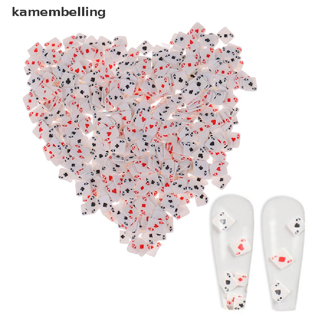 Túi 10g Hạt Đất Sét Polymer Thiết Kế Hình Lá Bài Poker 3D Trang Trí Móng Tay Nghệ Thuật