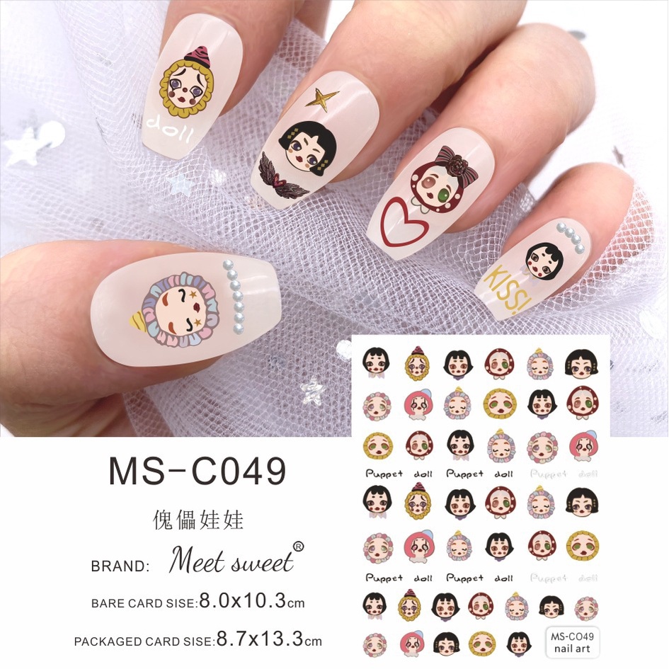 Miếng Dán Trang Trí Móng Tay Họa Tiết Hoạt Hình Dễ Thương