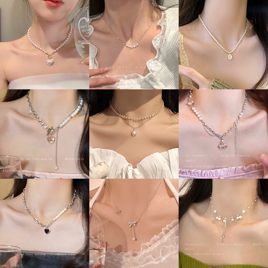 Dây Chuyền Chuỗi Hạt Ngọc Trai Cao Cấp Sang Trọng Cho Nữ