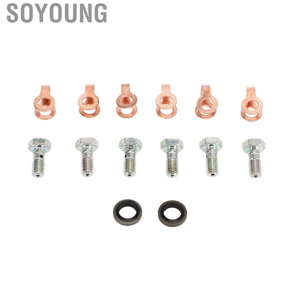 Soyoung 4942278  OE Standard Perfect Sealing Fuel Return Line Banjo Bolt Kit Metal Alloy Rubber for Cummins 12V 4bt 6bt 6ct