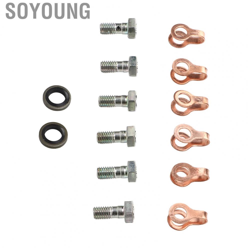 Soyoung 4942278  OE Standard Perfect Sealing Fuel Return Line Banjo Bolt Kit Metal Alloy Rubber for Cummins 12V 4bt 6bt 6ct