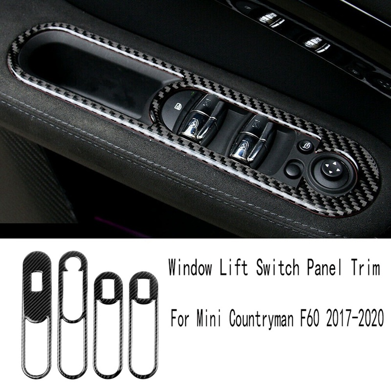 Set 4 Miếng Dán Trang Trí Bảng Công Tắc Cửa Sổ Xe Hơi Mini Countryman F60 2017-2020
