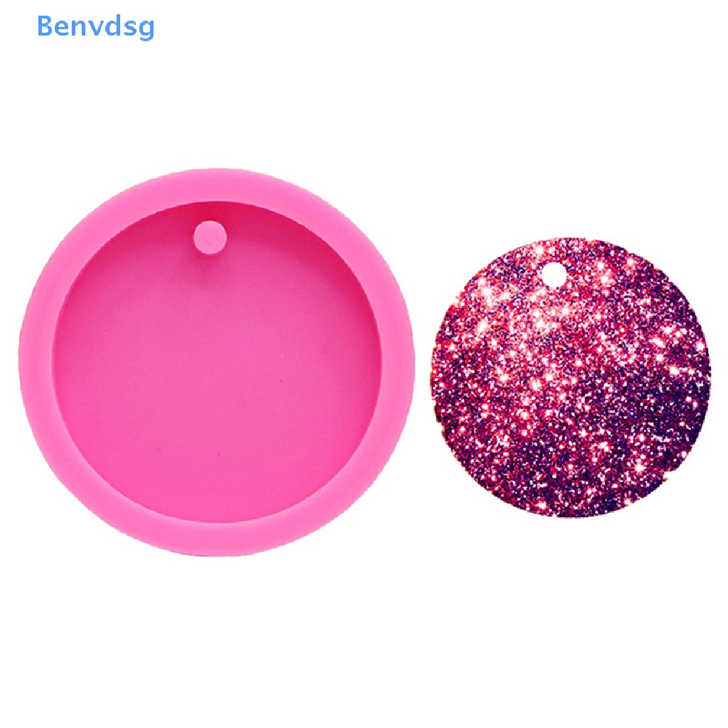 Benvdsg &gt; Khuôn silicone Tròn Lấp Lánh Làm Móc Khóa Có Lỗ