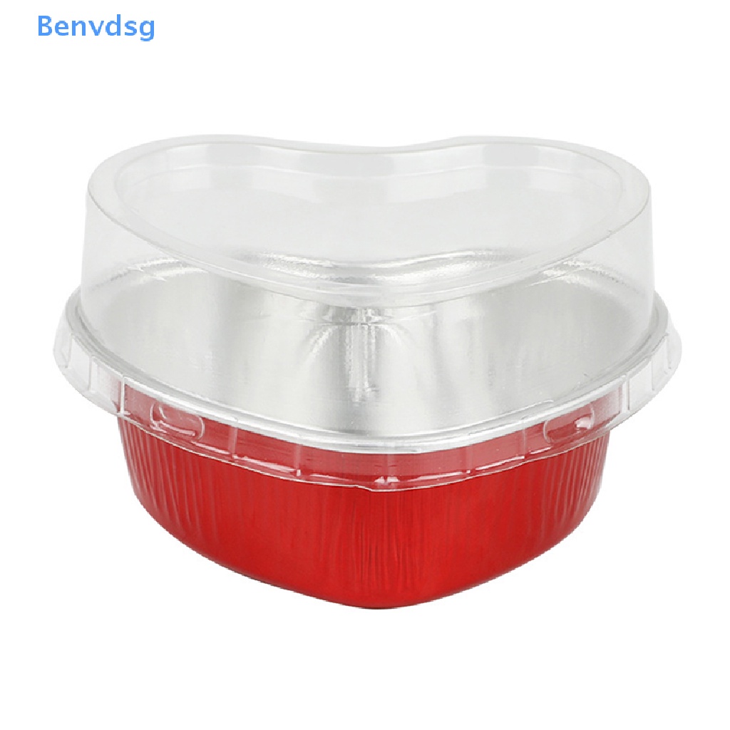 Set 10 Cốc Lá Nhôm Đựng Bánh Cupcake Hình Trái Tim Có Nắp Đậy 3.4 Ounces well