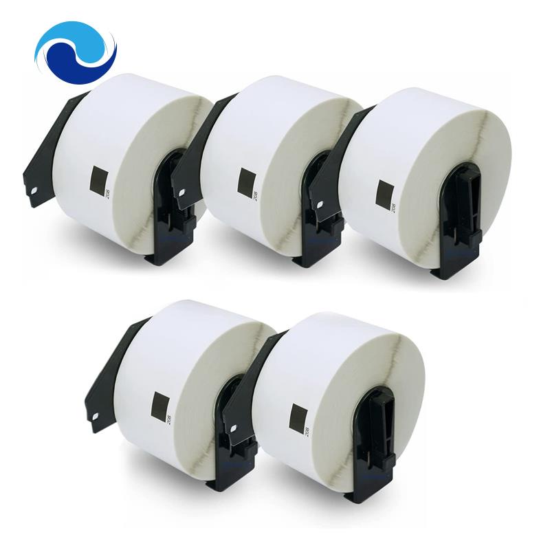 Bộ 5 Cuộn Nhãn Dán Nhiệt 38mmx90mm DK-11208 DK 11208 Cho Máy In Brother QL