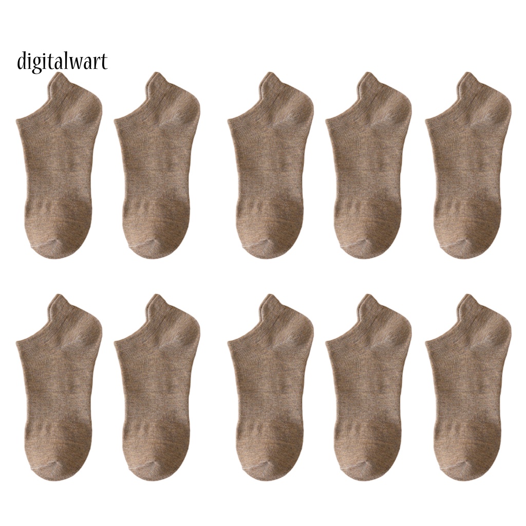 Kỹ Thuật Số| Bộ 5 Đôi Vớ Cotton Chống Trượt Thoáng Khí Màu Sắc Đơn Giản