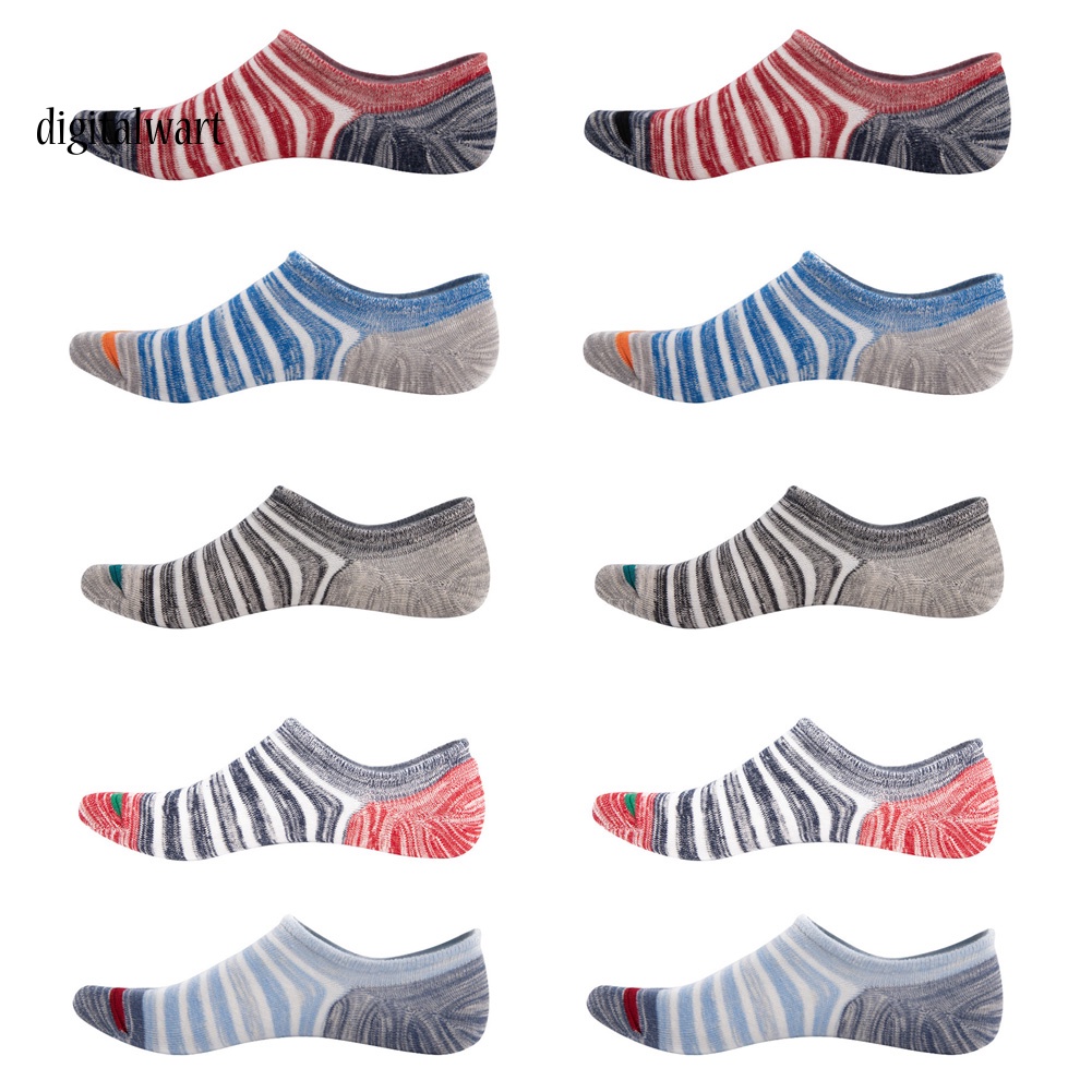 Kỹ Thuật Số| Set 5 Đôi Tất Nam Chống Trượt Họa Tiết Sọc Thời Trang