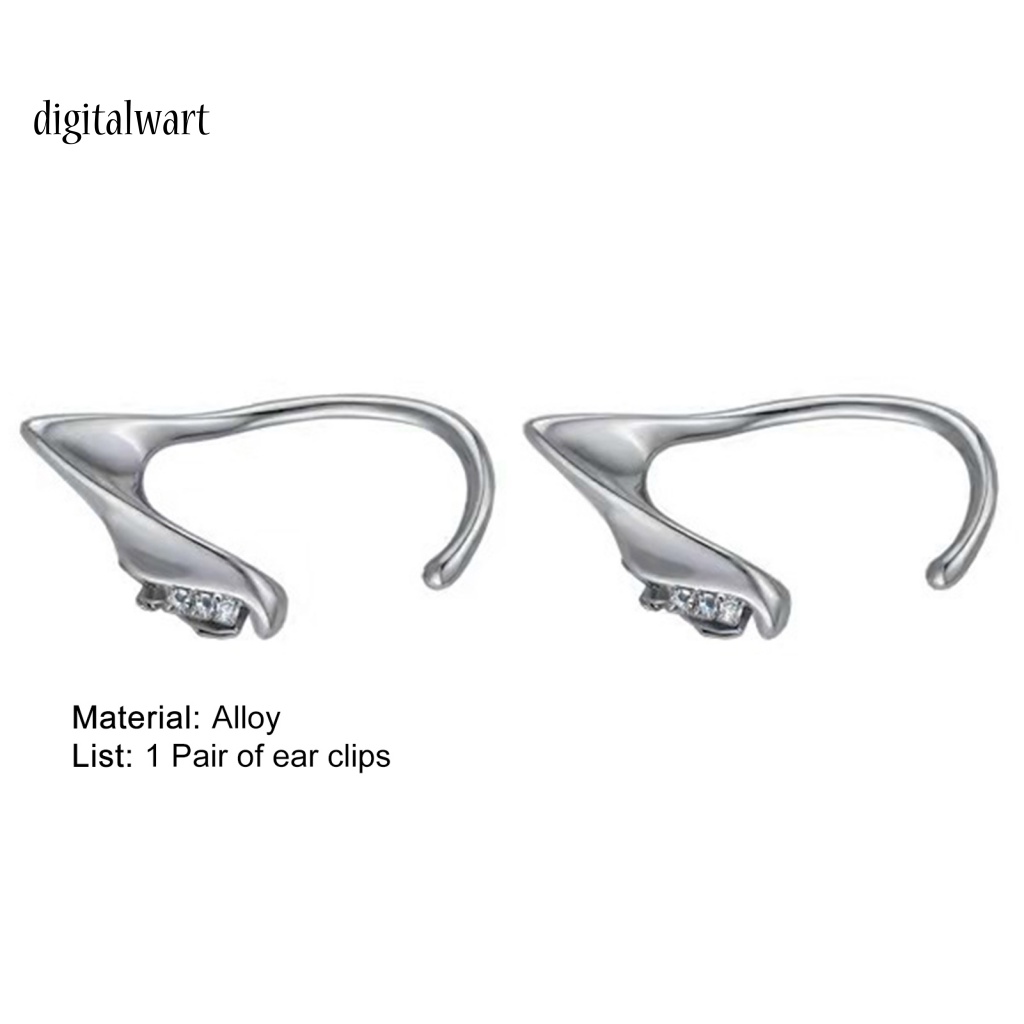 Kỹ Thuật Số| 1 Cặp Khuyên Kẹp Vành Tai Đính Đá Phối Tua Rua Phong Cách Hip hop Thời Trang Cho Nữ