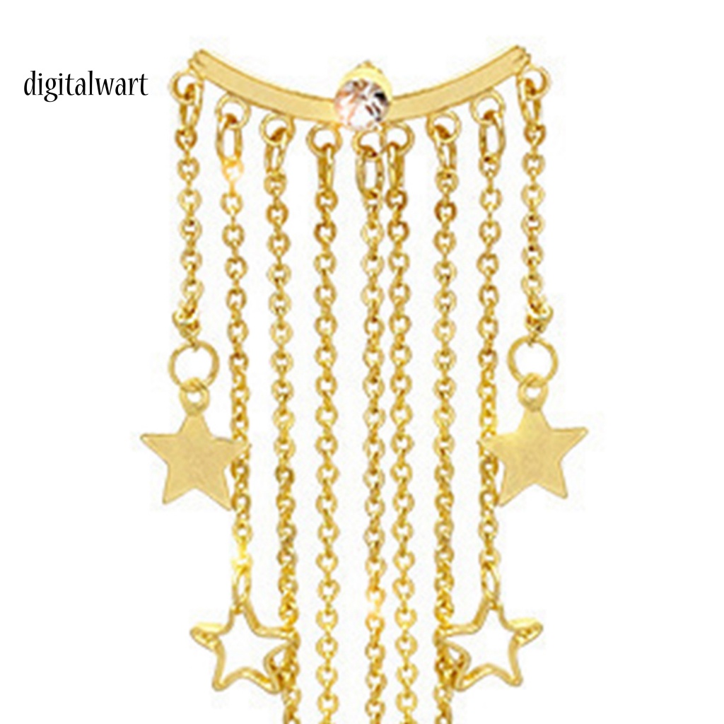 Kỹ Thuật Số| 1 Đôi Bông Tai Hình Ngôi Sao Năm Cánh Dát Đá Thời Trang Hàng Ngày