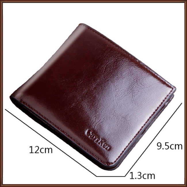 Ví Da Pu Dáng Ngắn Đựng Thẻ / Tiền Xu Có Khóa Kéo Kiểu Retro Cá Tính Cho Nam