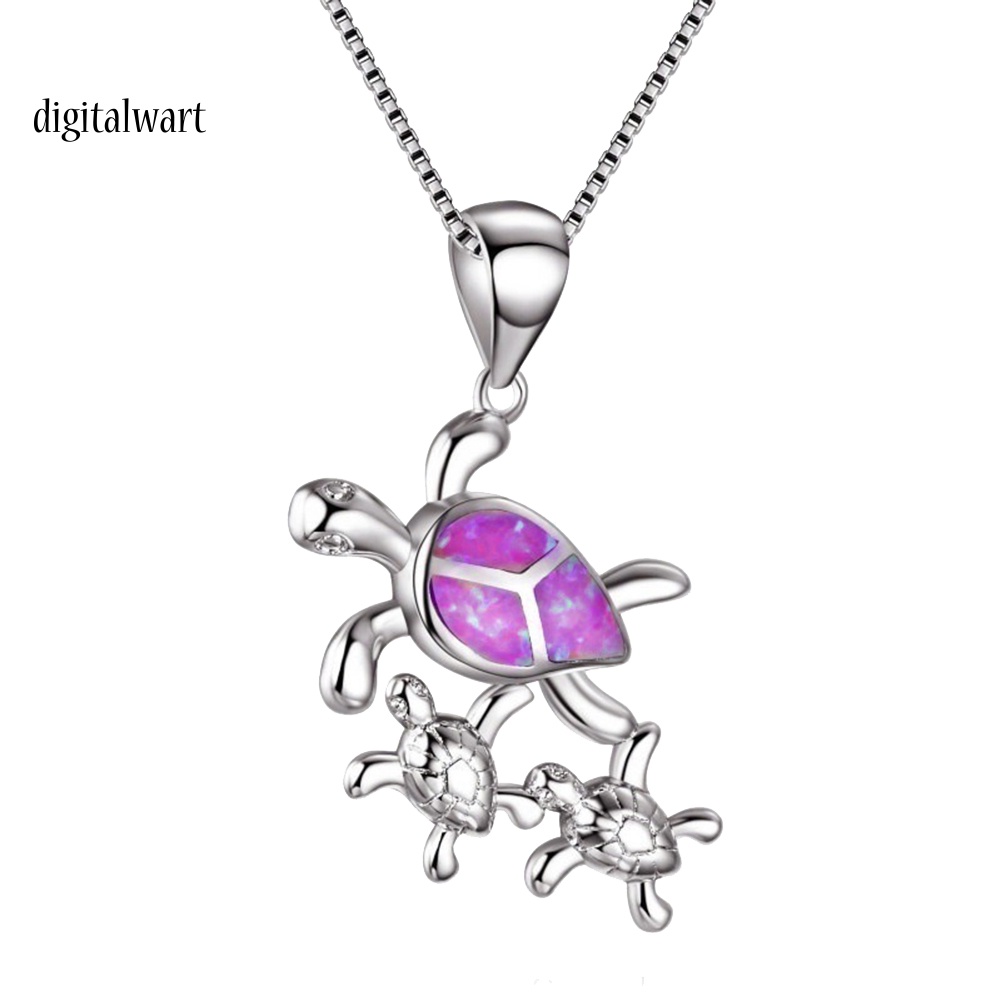 Kỹ Thuật Số| Vòng cổ HợP Kim HìNh RùA ĐíNh NgọC MắT MèO Dễ Thương