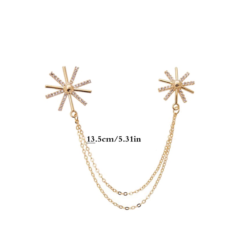 Ygt Ghim Cài Áo Hình Bông Tuyết Ngôi Sao Mặt Trăng Tua Rua Đính Đá Zircon Cho Nữ