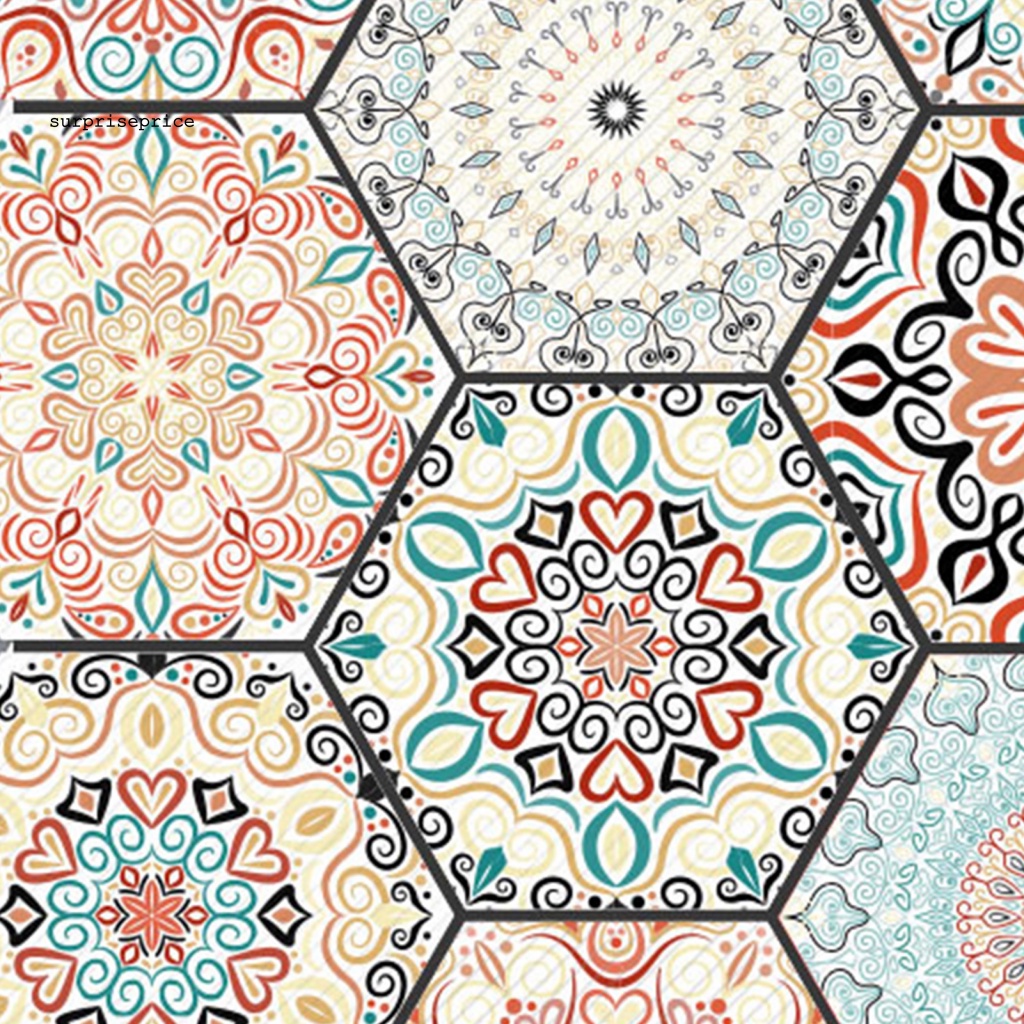 Set 10 Miếng Dán Sàn Nhà Chống Trượt Hình Lục Giác Bằng PVC