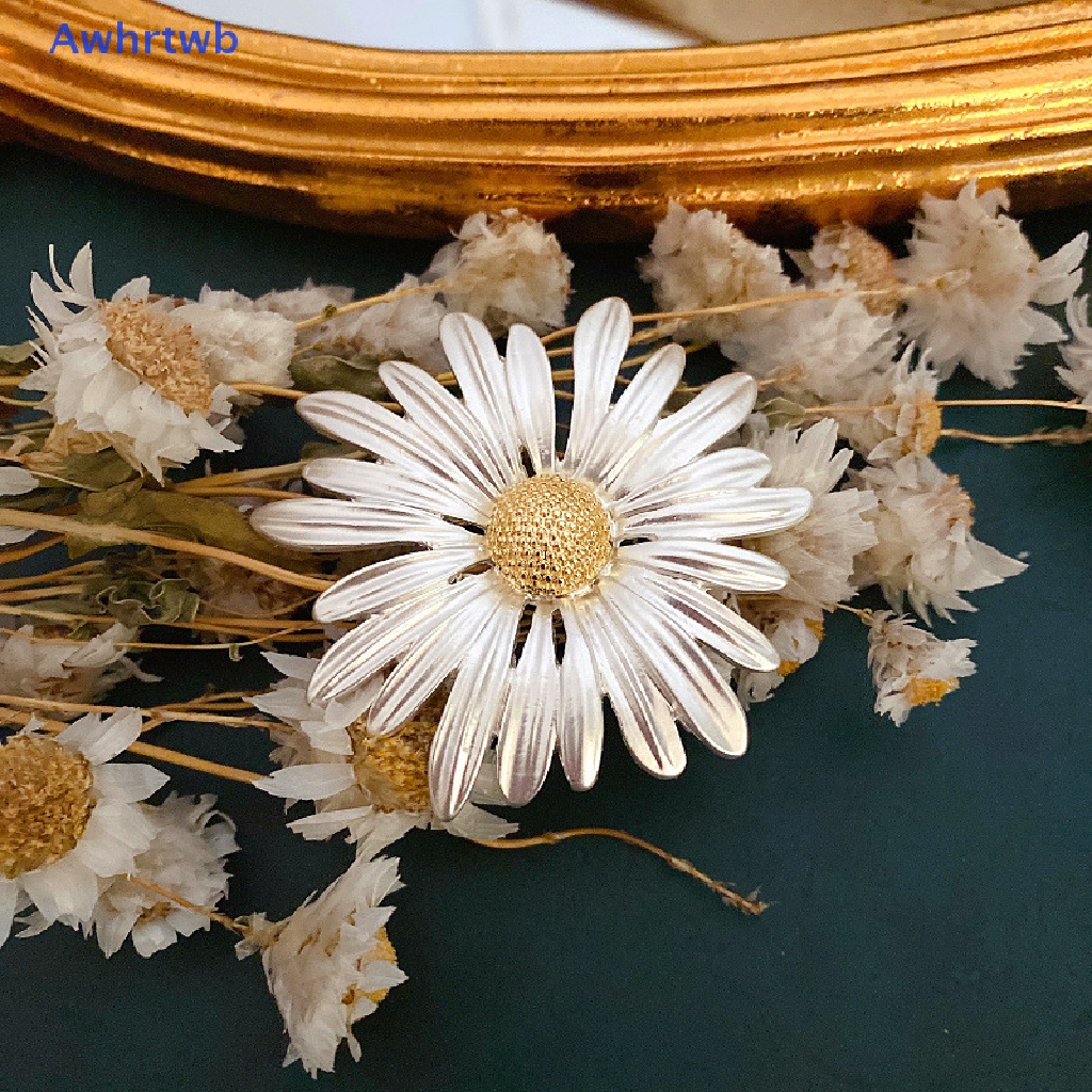 Ghim Cài Áo Hình Hoa Cúc Bằng Kim Loại Phong Cách Vintage Thanh Lịch Dành Cho Nam Và Nữ Mới