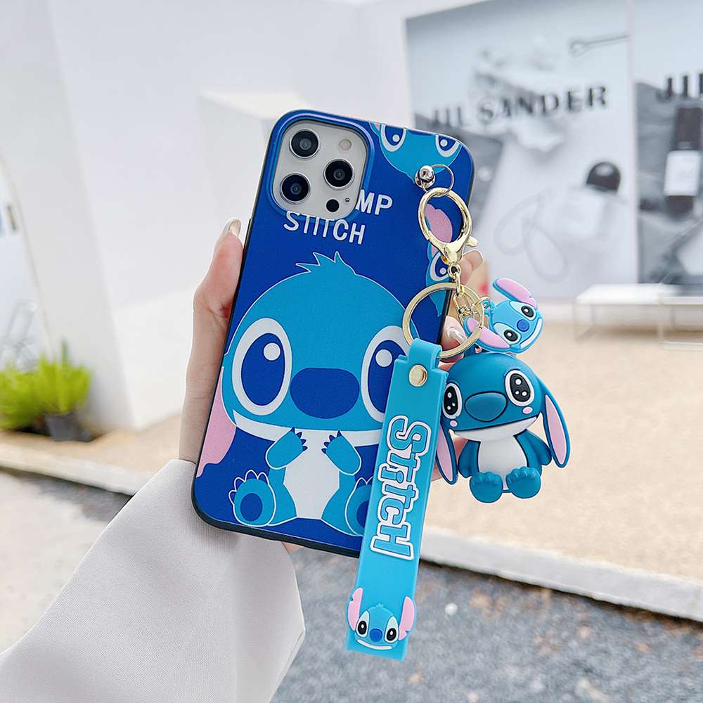 Ốp Điện Thoại Hình Stitch Có Móc Khóa Cho iPhone 7 8 Plus SE 2020 X XS Max XR 11 12 13 14 Pro Max