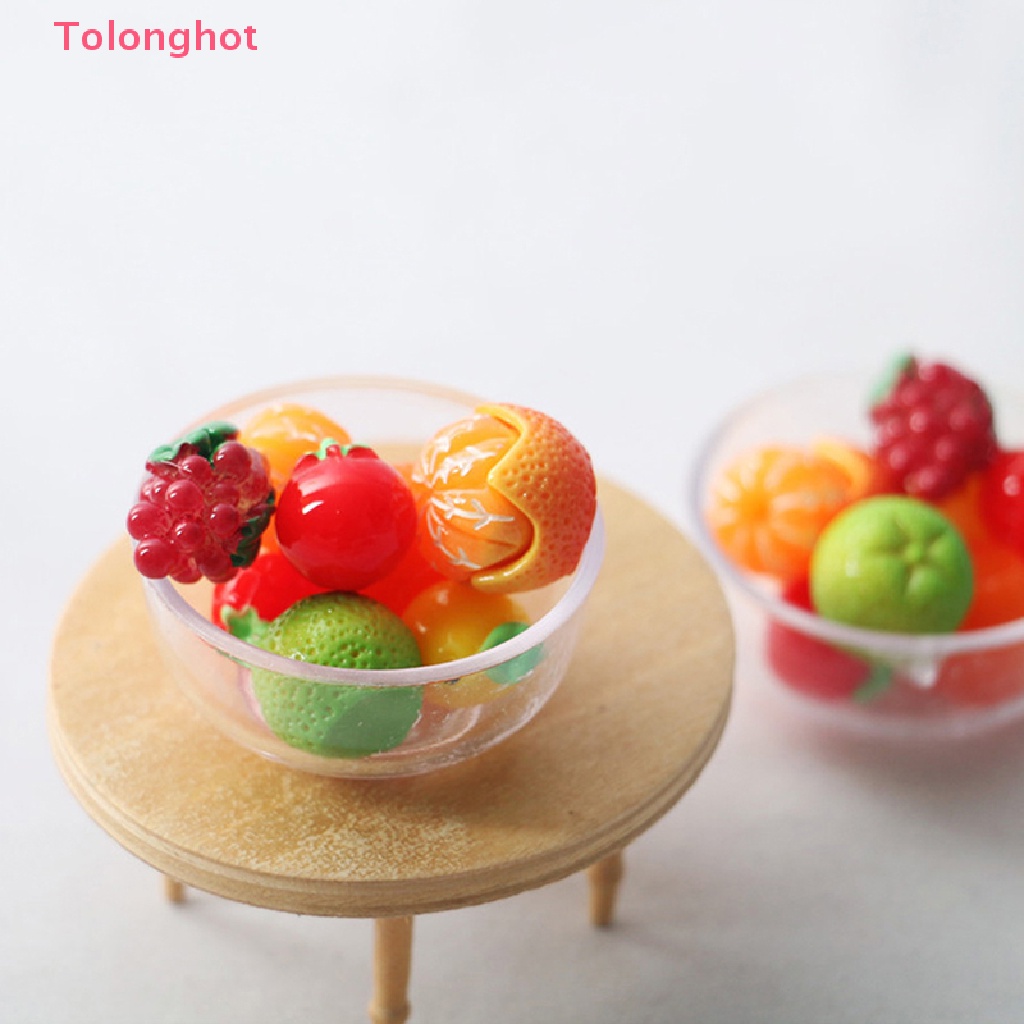 Set 8 Mô Hình Trái Cây Trong Suốt Trang Trí Nhà Búp Bê Tỉ Lệ 1: 12