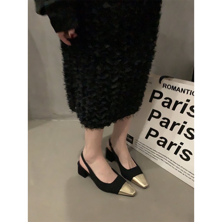 Giày Sandal Cao Gót Mũi Nhọn Bằng Da PU Thời Trang Dành Cho Nữ