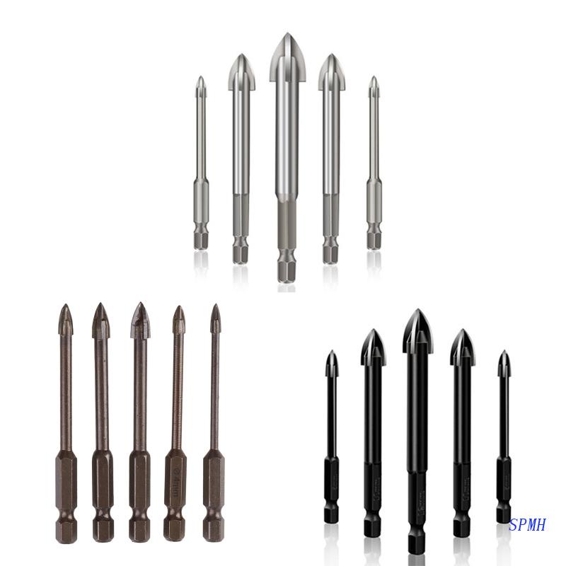 Bộ 5 Mũi Khoan Tam Giác Chữ Thập Màu Đen Đa Năng