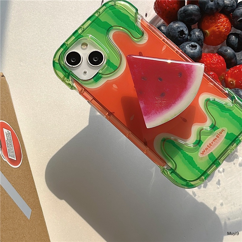 Mới Ốp Điện Thoại Dẻo Họa Tiết Cây Kem / Dưa Hấu / Dưa Hấu Kèm Giá Đỡ Cho IPhone14ProMax 13ProMax IPhone12 Pro MAX / 11Promax IPhone14 / 13Pro