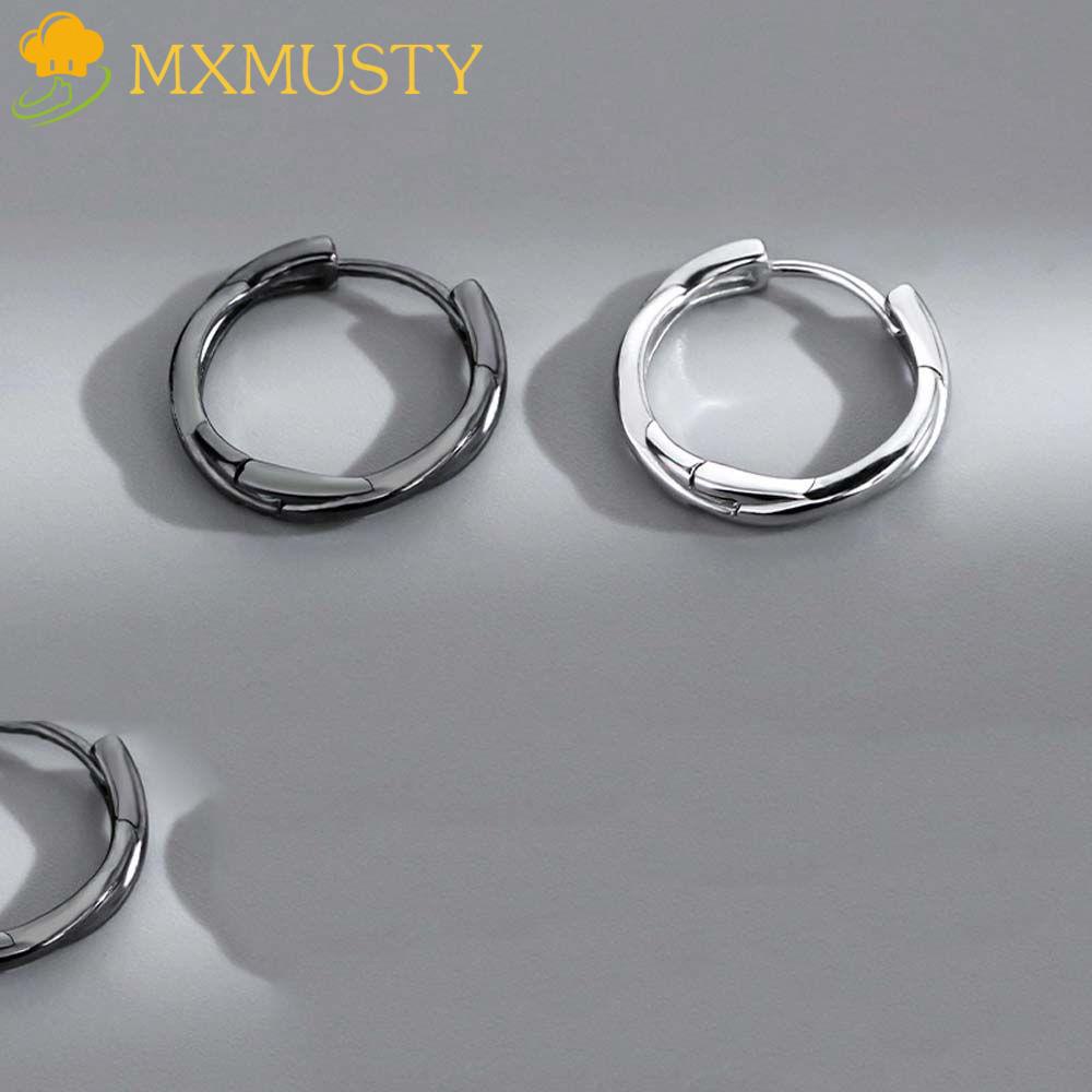 Bông Tai Dạng Vòng Xoắn Phong Cách Hip Hop Cá Tính Cho Nam|Bông Tai Hình Học Màu Đen Thời Trang