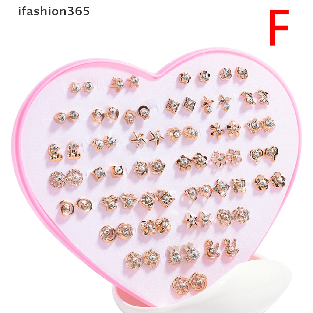 Set 36 Đôi Bông Tai Hoa Đính Đá Thời Trang Cho Nữ ifashion365