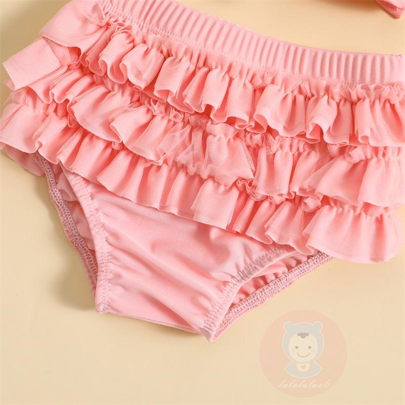 Bộ Đồ Bơi Liền Thân Cổ Yếm Nhiều Lớp Thời Trang Mùa Hè Cho Bé Gái Laa