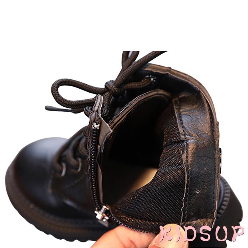 Giày Bốt Martin Cổ Cao Đến Mắt Cá 1 Dây Kéo Thời Trang Cho Bé Trai Bé Gái