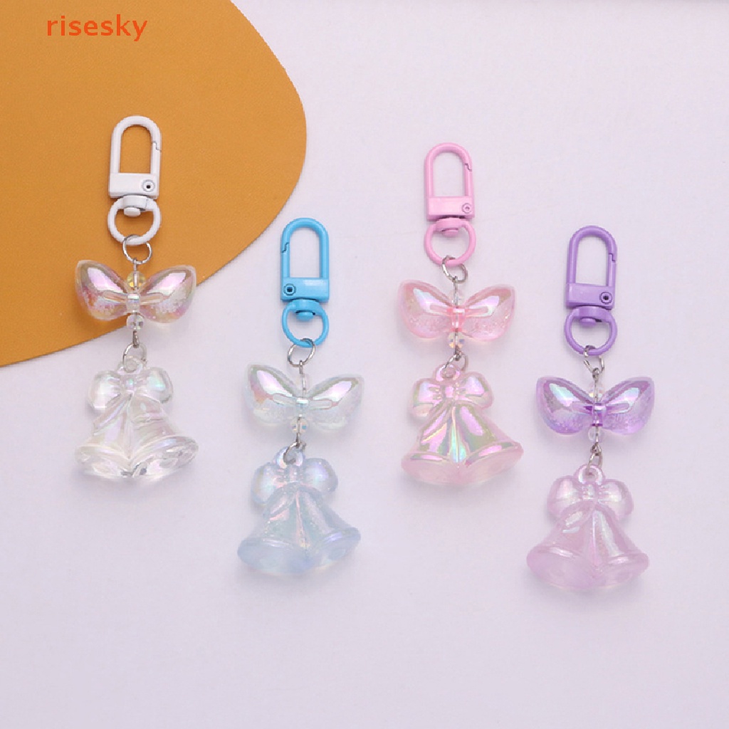 Vỏ Bọc Tai Nghe / Móc Khóa Hình Chuông Xe Hơi Bằng Acrylic Màu Dạ Quang Đơn Giản