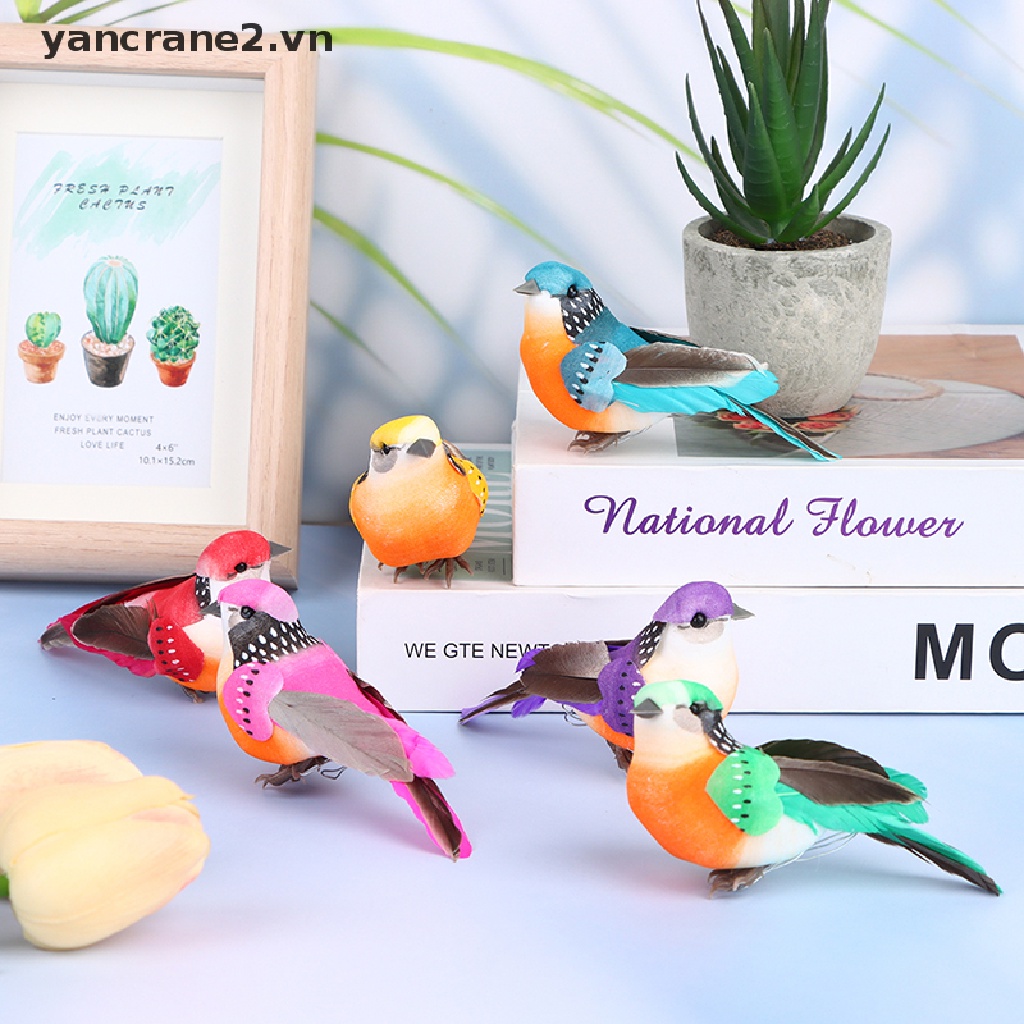 1 Chú Chim Nhân Tạo Gắn Lông Vũ Trang Trí Sân Vườn yancrane2.vn