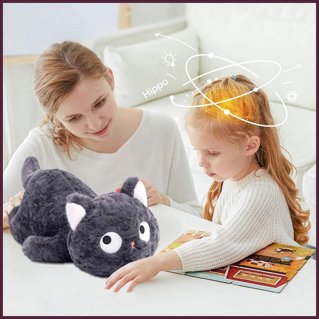 Mèo Đen Nhồi Bông Mắt To Mềm Mại Đáng Yêu