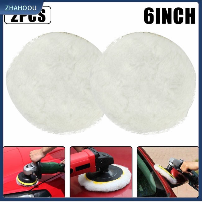 ☃Nhà Cửa☃ Set 2 Đĩa Đánh Bóng 6 Inch 180 Độ Tự Dính Bằng Len Đánh Bóng Cho Bề Mặt Sơn