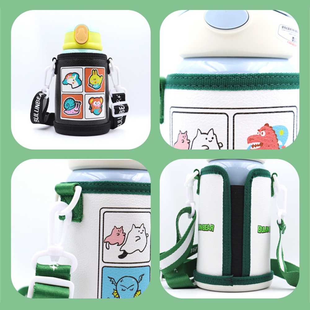 Vỏ Bọc Bình Nước Giữ Nhiệt Bằng PU Họa Tiết Hoạt Hình Dễ Thương Có Thể Tháo Rời Cho Bé