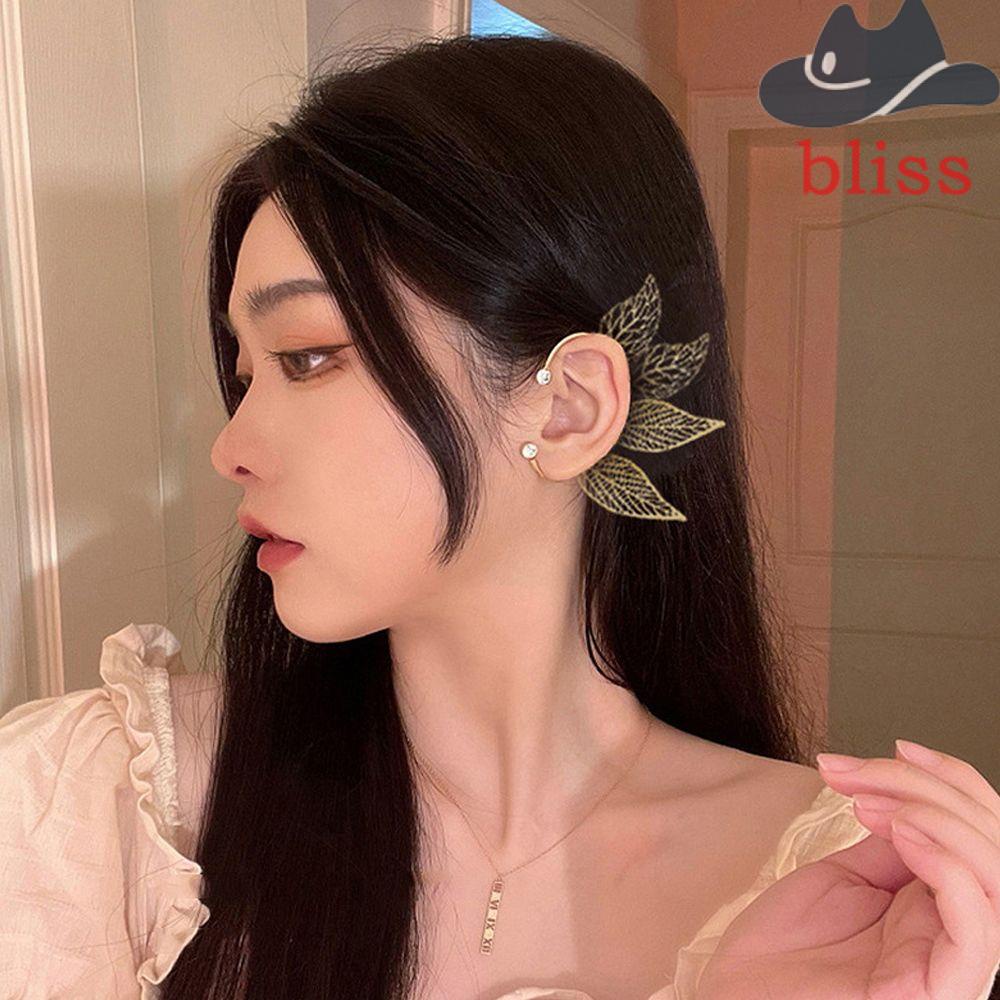 Bông Tai Kẹp Trái Hình Chiếc Lá Rỗng Không Xỏ Lỗ Thanh Lịch Cho Nữ