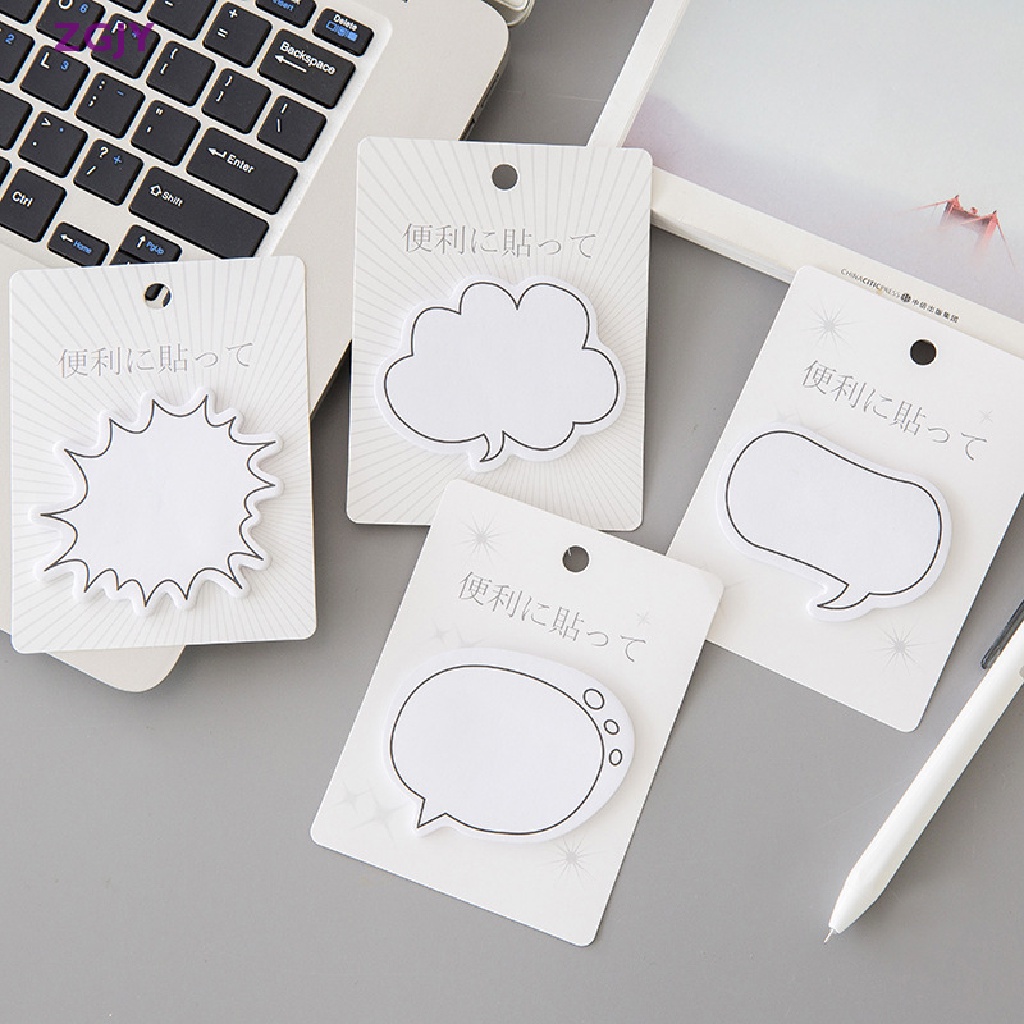 Set 30 Tờ Giấy Ghi Chú Tự Dính Hình Dạng Khác Nhau Màu Trắng Mới