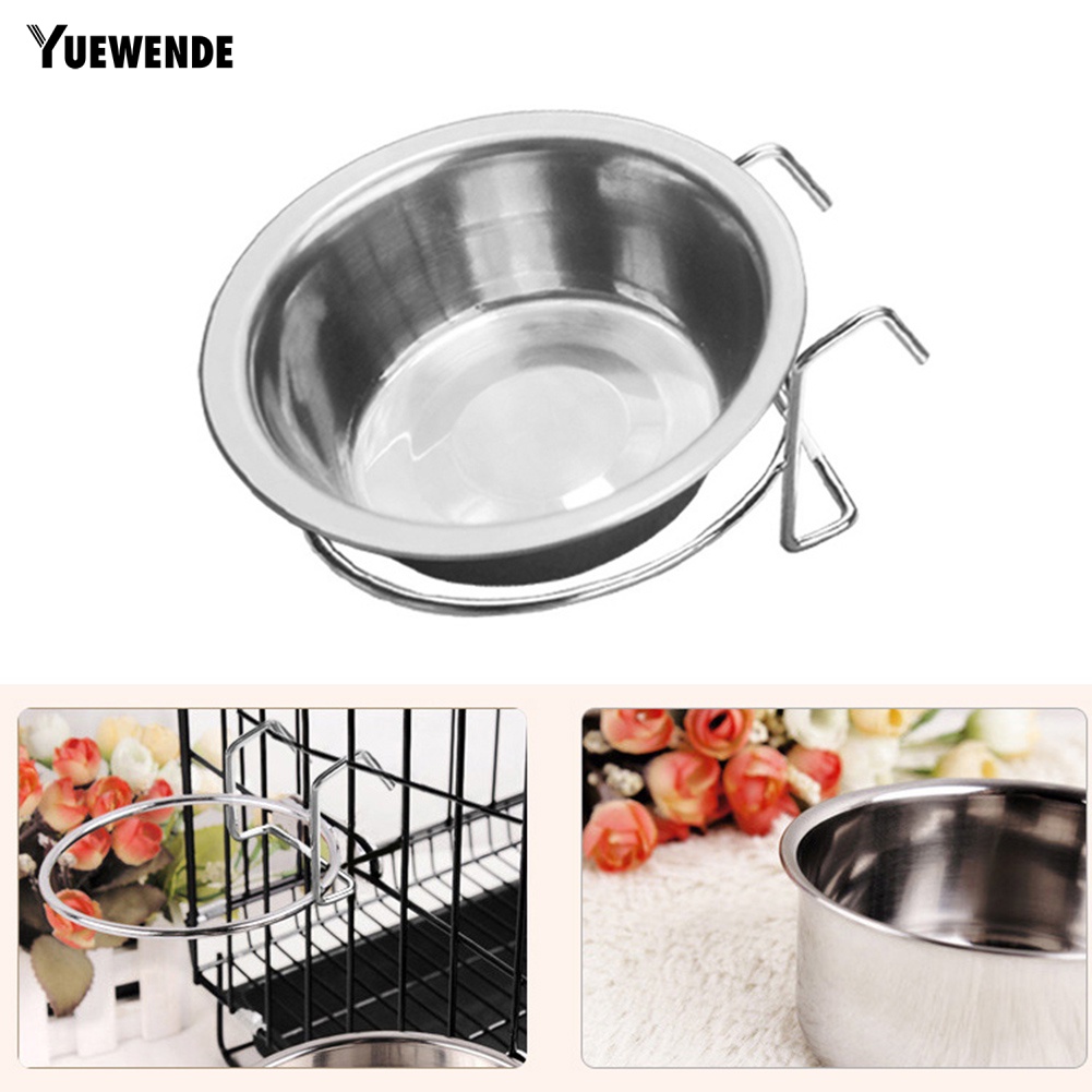 Bát Đựng Thức Ăn / Nước Uống Bằng Kim Loại Chống Trượt Kèm Móc Treo Cho Thú Cưng
