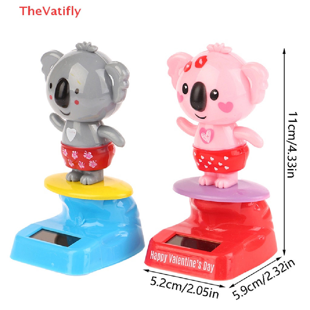 [Thevalifly] Đồ Chơi Trang Trí Xe Hơi Hình Gấu Koala Hoạt Hình Lắc Đầu Chạy Bằng Năng Lượng Mặt Trời Đáng Yêu