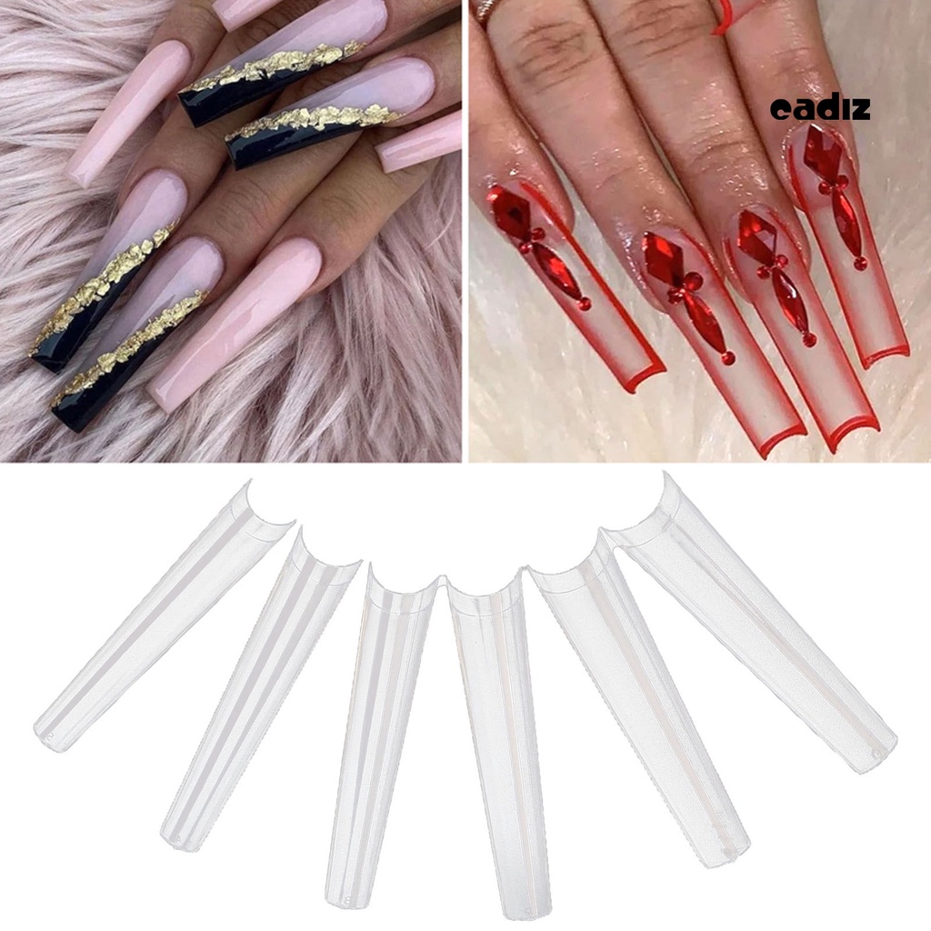 Hộp 240 Móng Tay Giả Kiểu Pháp Siêu Dài Trong Suốt Tự Nhiên Cho Nữ