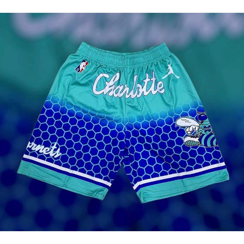 Hàng Mới Về Bóng Rổ Charlotte Hornets Ngắn Đầy Đủ Thăng Hoa Chất Lượng Cao