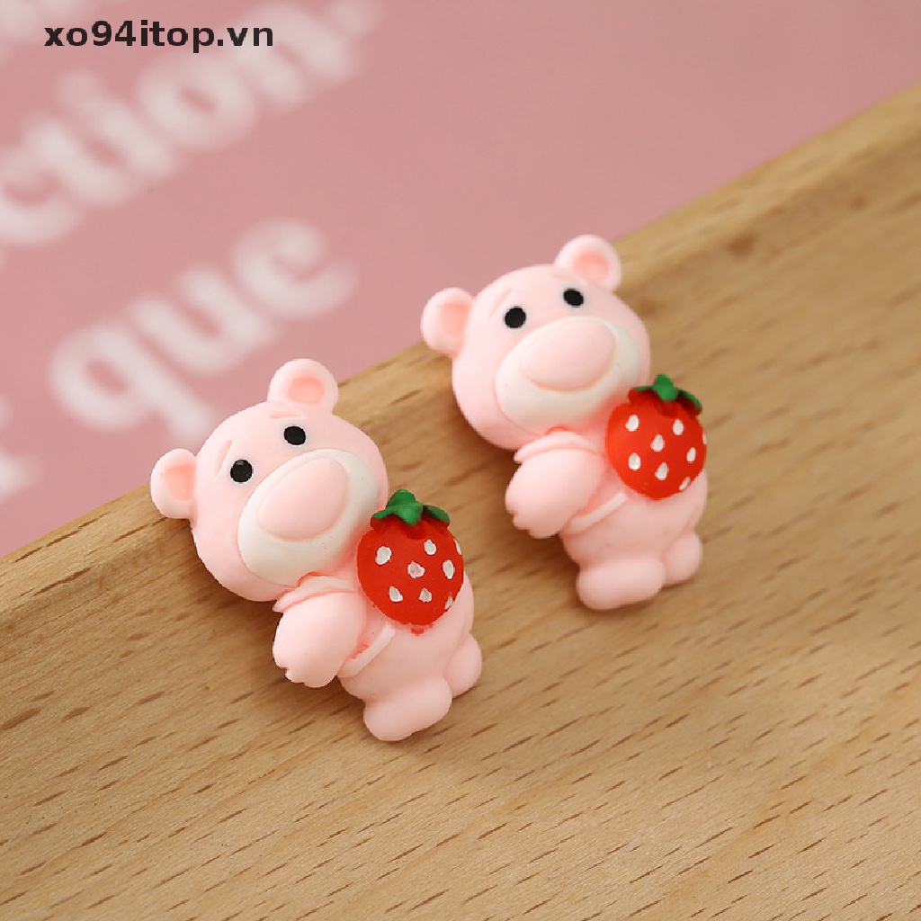 Set 10 Phụ Kiện Nam Châm Trang Trí Điện Thoại Hình Gấu Dễ Thương DIY