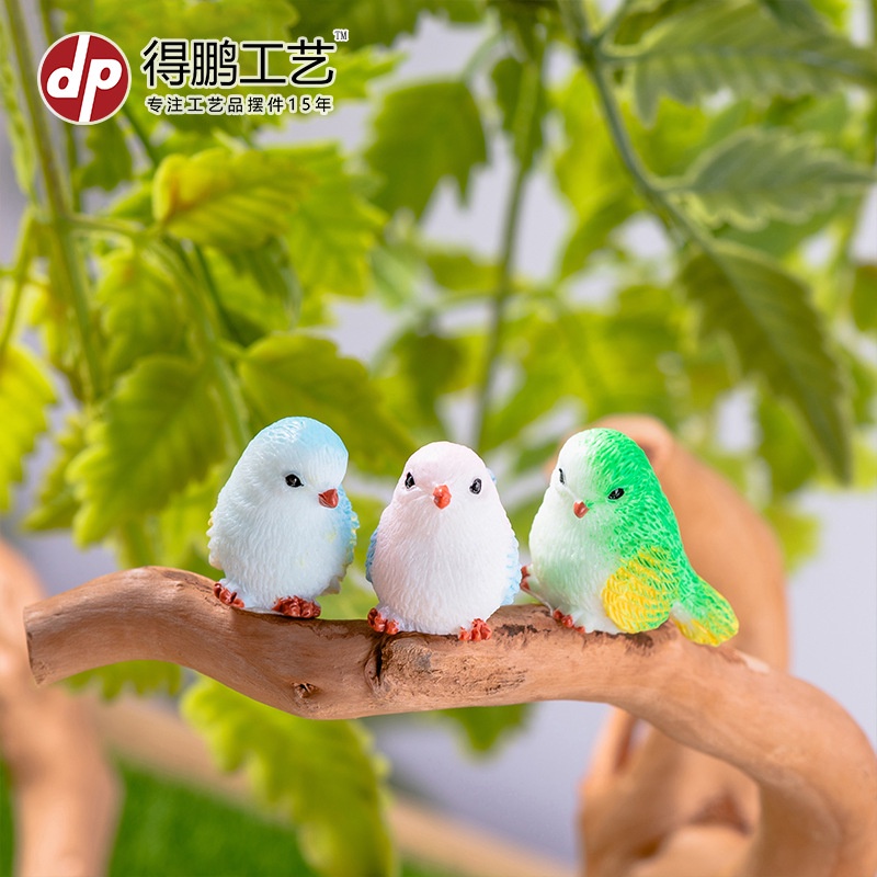 Mô Hình Tiểu Cảnh "Chim sẻ 8 sắc màu Mini " Trang Trí Sen Đá, Sân Vườn/ Chậu Cây, DYI, Terrarium