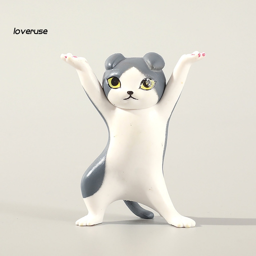 Set 6 Giá Đỡ Bút Chì Bằng PVC Hình Mèo Nhảy Múa Để Bàn Trang Trí Cho Bé