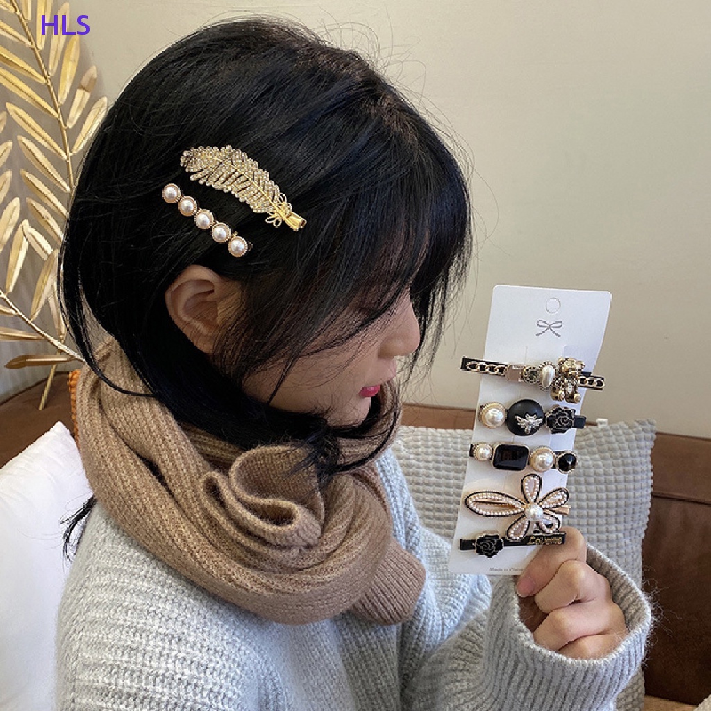 1 Bộ Kẹp Tóc Đính Ngọc Trai Thời Trang Cho Nữ