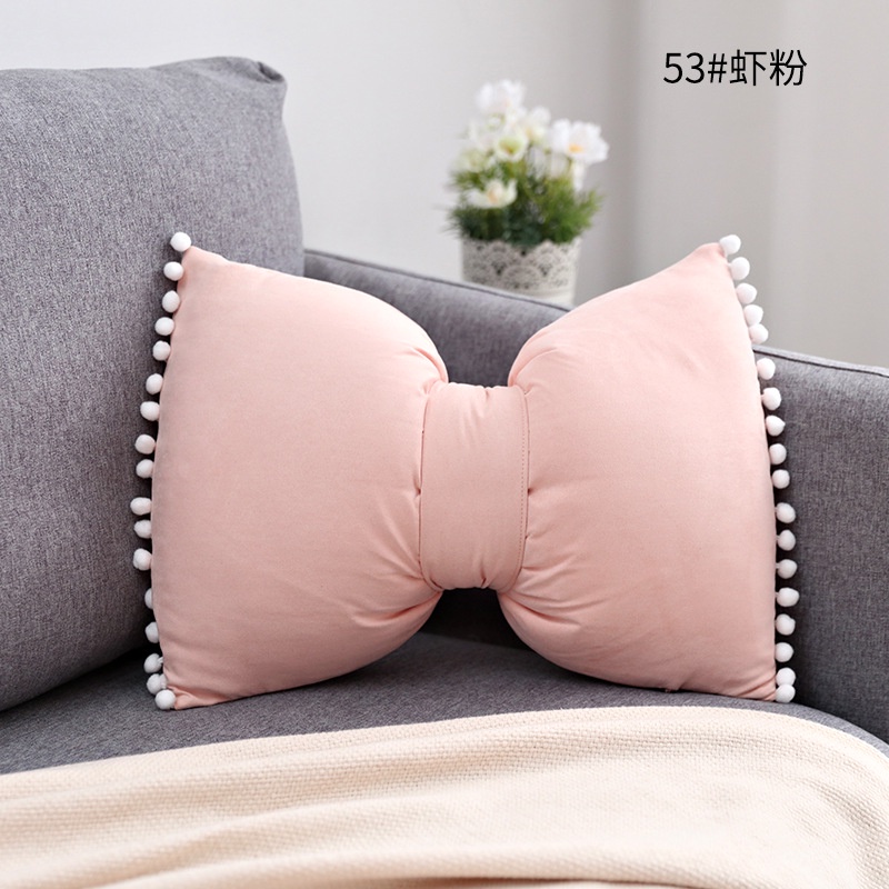 Gối Đệm Hình Nơ Màu Trơn Dễ Thương Phong Cách Bắc Âu